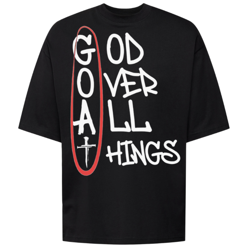 KIT 2 Camiseta Oversized - God Over All Things + Jesus Is King