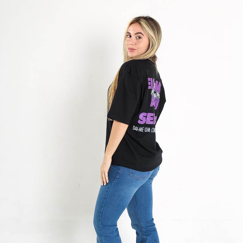 Camiseta Feminina Oversized - Eis-me Aqui Senhor