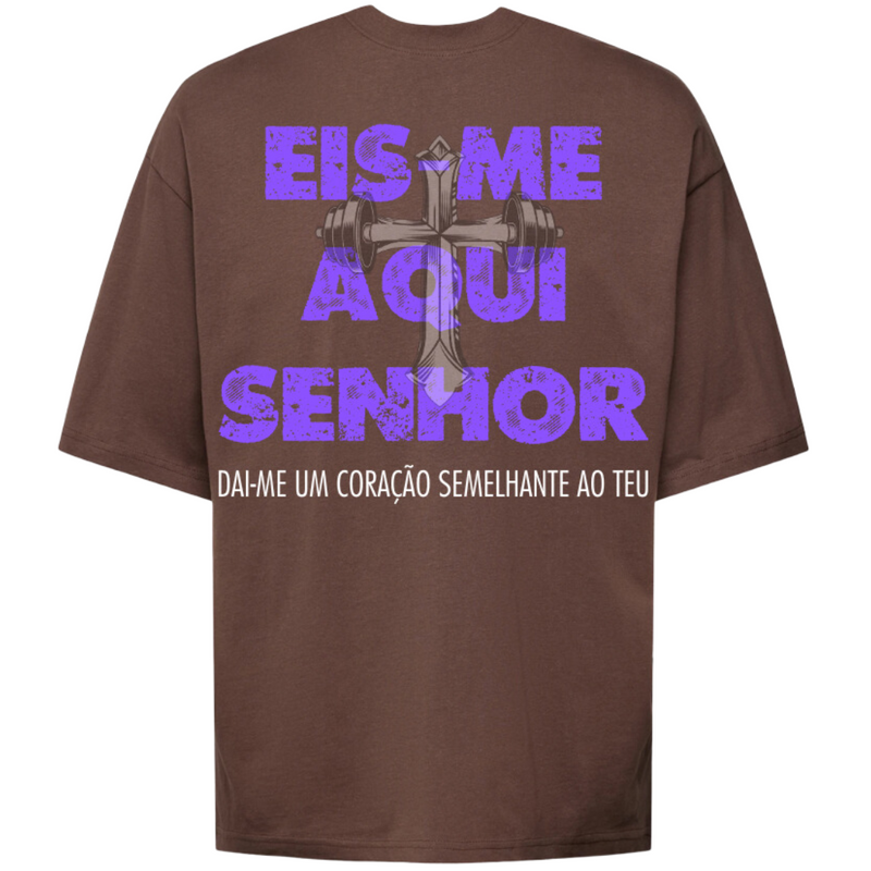 Camiseta Feminina Oversized - Eis-me Aqui Senhor