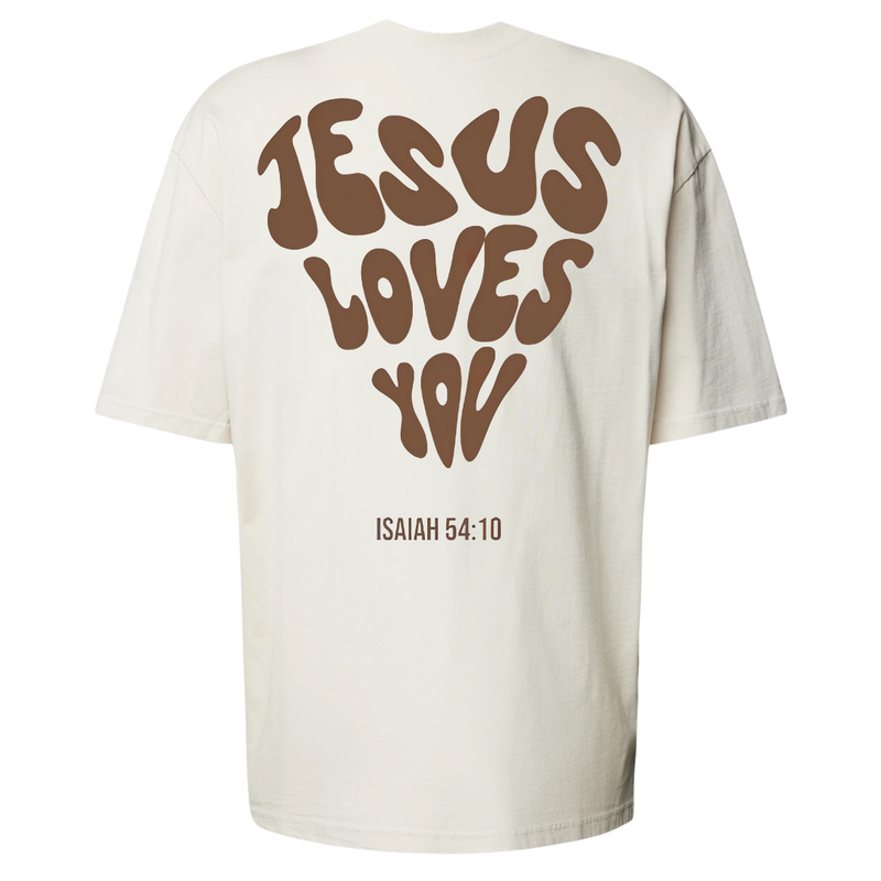 Camiseta Feminina Oversized - Jesus Loves You "Jesus Te Ama"