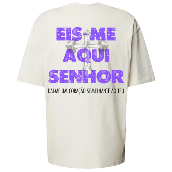 Camiseta Feminina Oversized - Eis-me Aqui Senhor